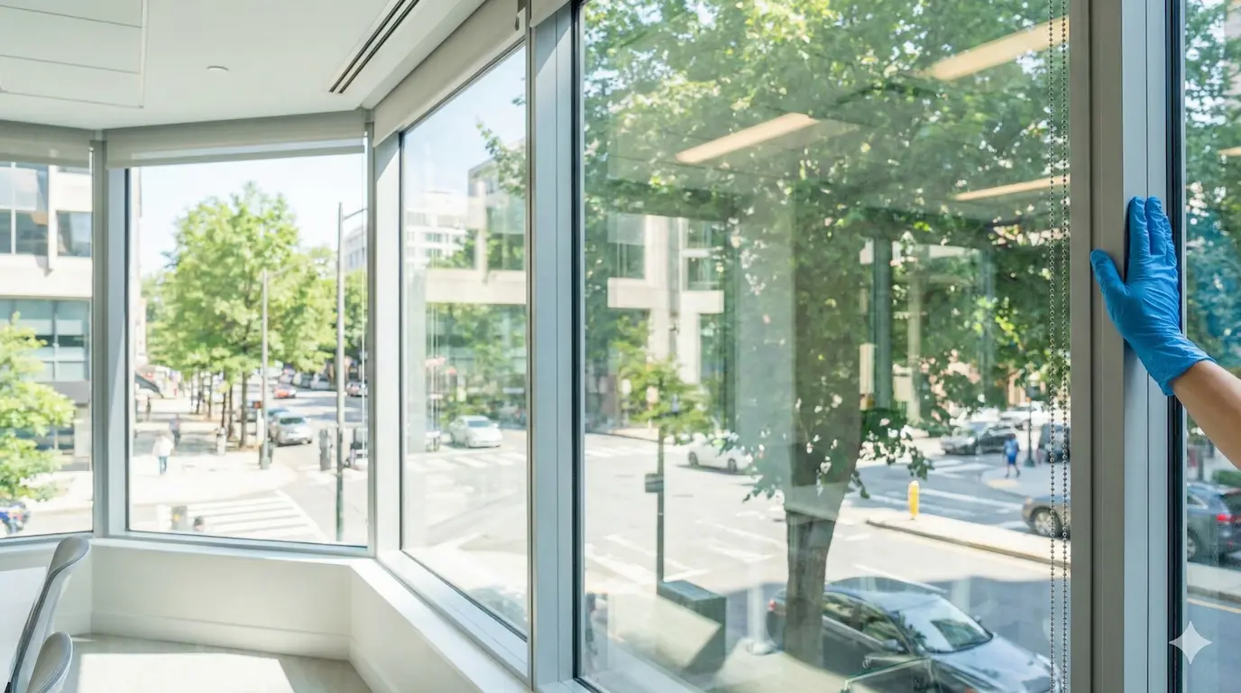 Surface vitrée propre